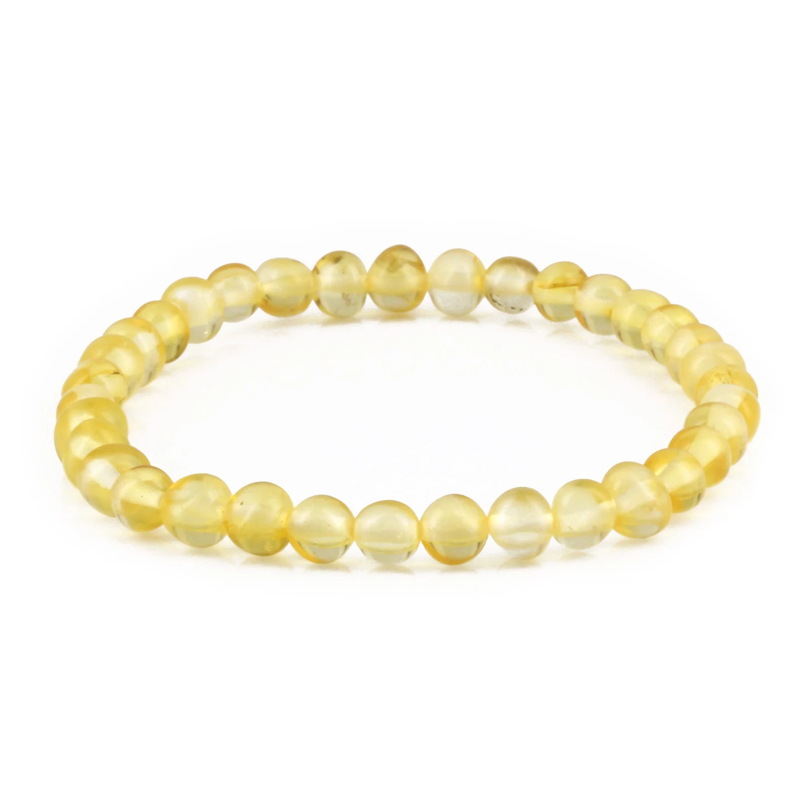 Adult Baltic Amber Bracelet. Baroque Yellow 5mm - XB55Y