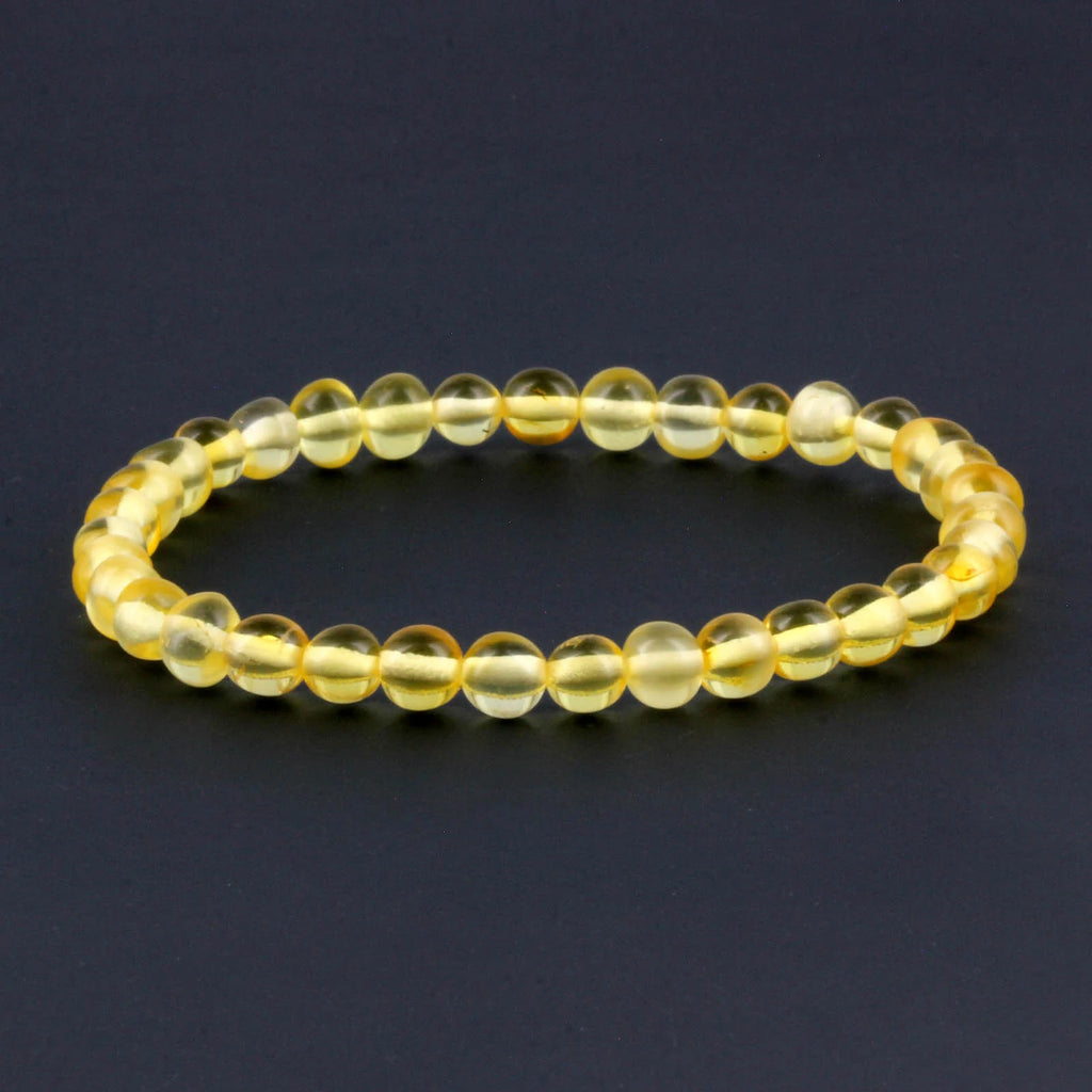 Adult Baltic Amber Bracelet. Baroque Yellow 5mm - XB55Y