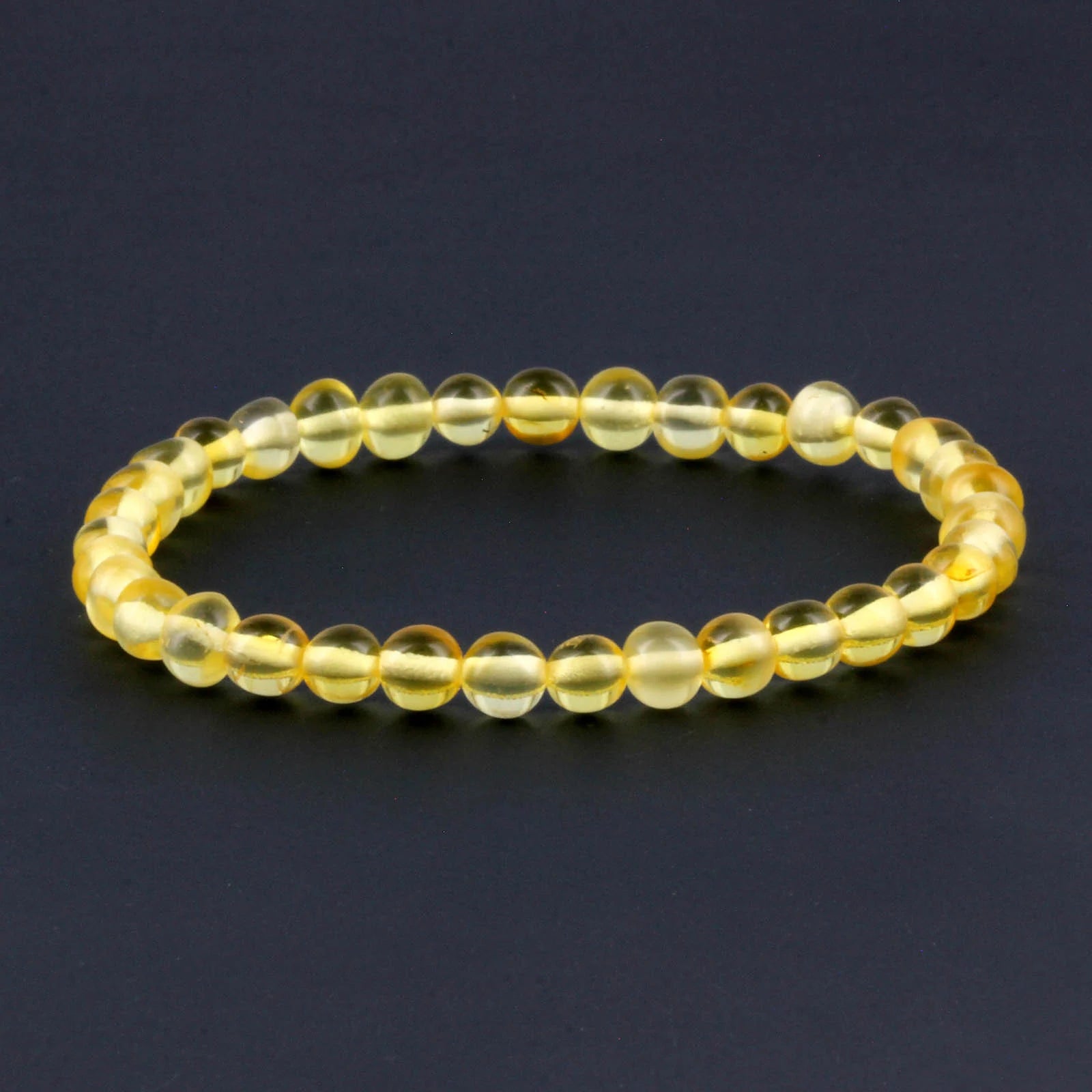 Adult Baltic Amber Bracelet. Baroque Yellow 5mm - XB55Y