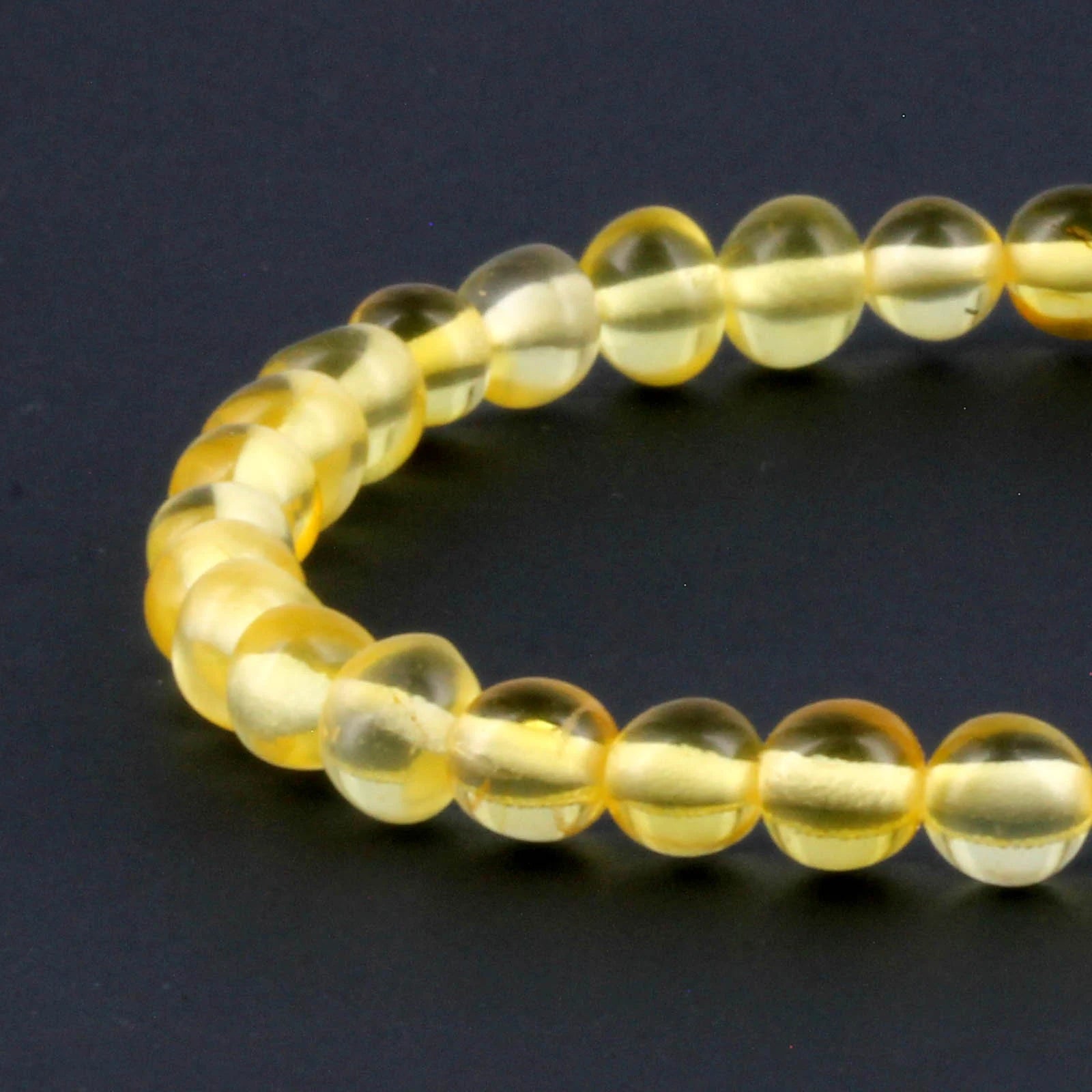 Adult Baltic Amber Bracelet. Baroque Yellow 5mm - XB55Y
