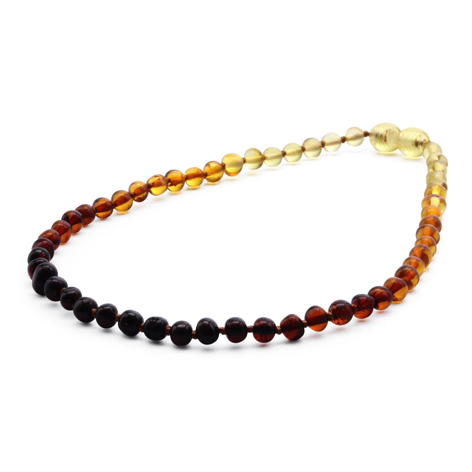 Baltic Amber Teething Necklace. Baroque Rainbow 5mm - XB54R1