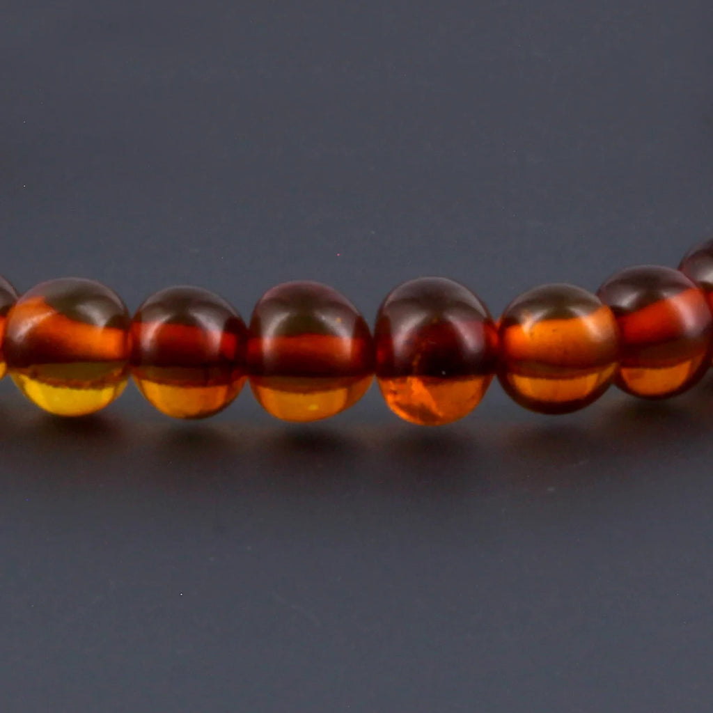 Adult Baltic Amber Bracelet. Baroque Cognac 5mm - XB55C
