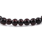 Adult Baltic Amber Bracelet. Baroque Dark Cognac 5mm - XB55DC
