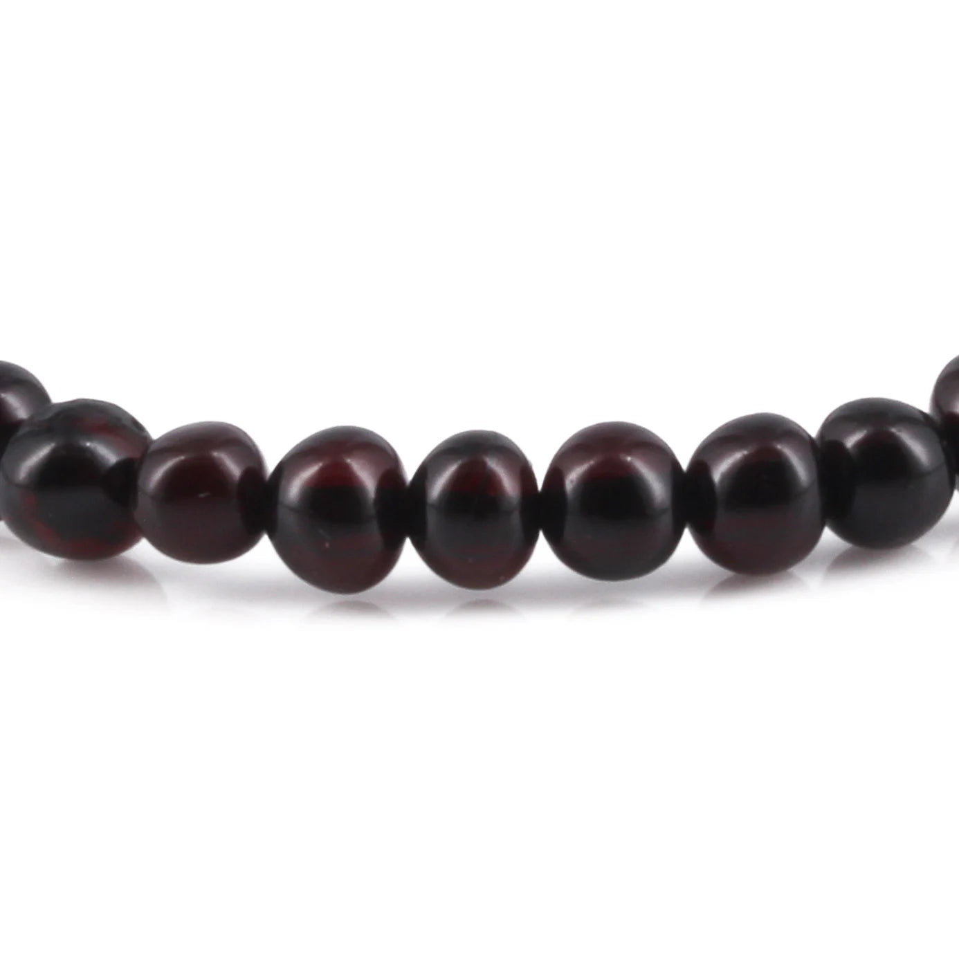 Adult Baltic Amber Bracelet. Baroque Dark Cognac 5mm - XB55DC