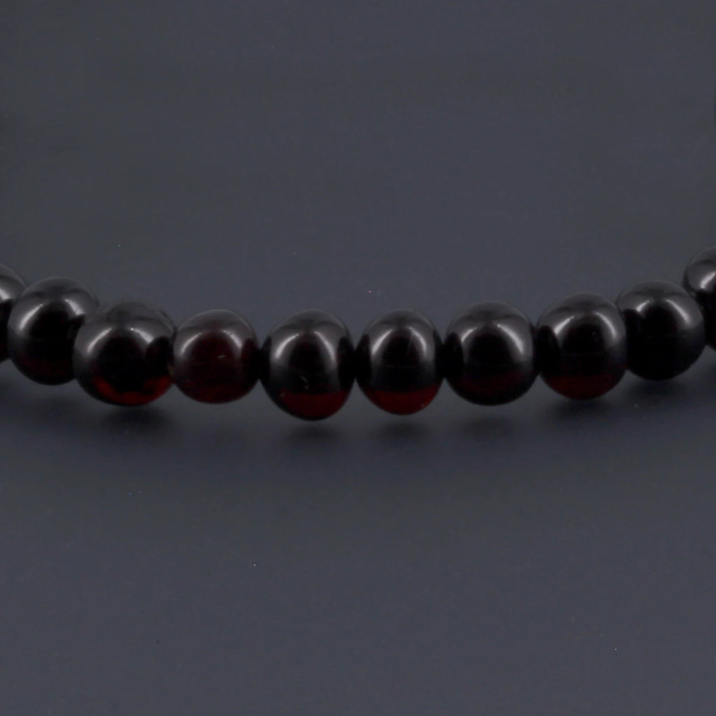 Adult Baltic Amber Bracelet. Baroque Dark Cognac 5mm - XB55DC