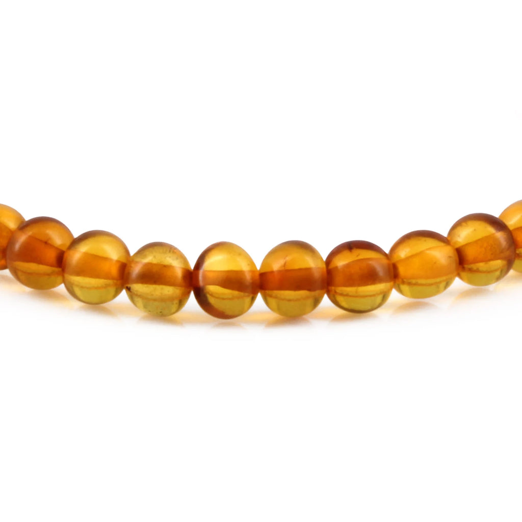 Adult Baltic Amber Bracelet. Baroque Light Cognac 5mm - XB55LC