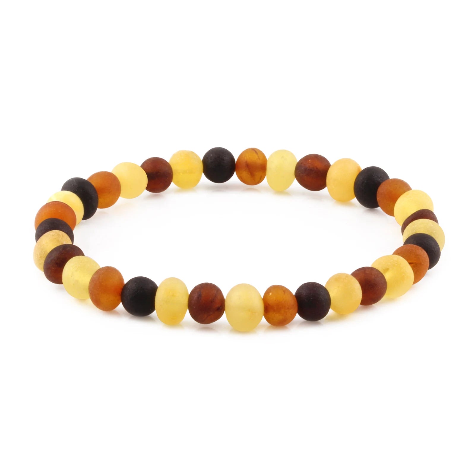 Adult Baltic Amber Bracelet. Baroque Multicolour 6mm - XB65MM