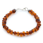 Adult Baltic Amber & 925 Sterling Silver Clasp Bracelet 18cm. SB101