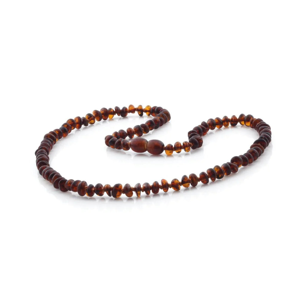 Adult Baltic Amber Necklace. Roundel Cognac 5mm - RO54