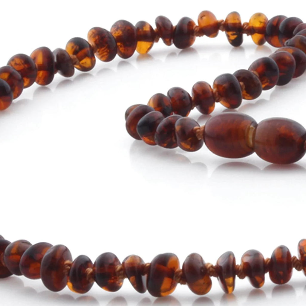Adult Baltic Amber Necklace. Roundel Cognac 5mm - RO54