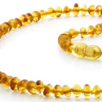 ADULT BALTIC AMBER NECKLACE. ROUNDEL LIGHT COGNAC 5X3 MM