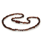 Adult Baltic Amber Necklace. Baroque Dark Cognac 4mm - BA149