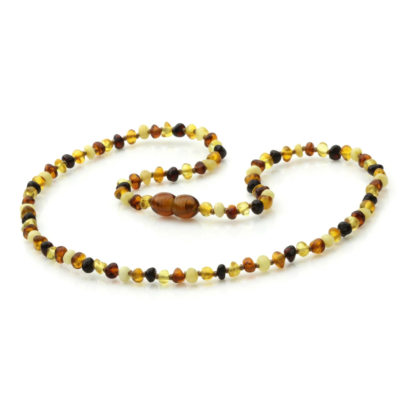 Adult Baltic Amber Necklace. Baroque Multicolour 4mm - BA153