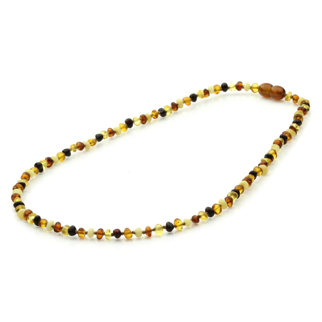 Adult Baltic Amber Necklace. Baroque Multicolour 4mm - BA153