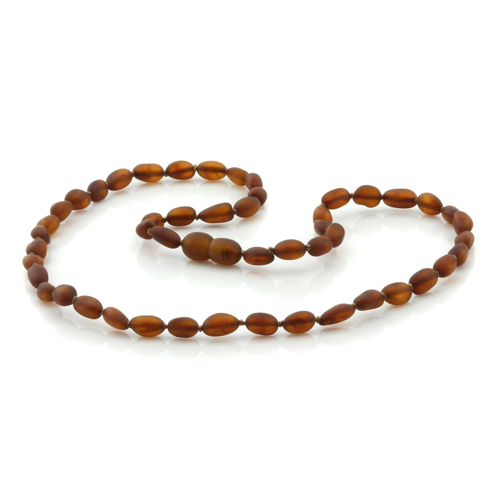 Adult Baltic Amber Necklace. Olive Cognac Matte 5mm - OL70