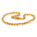 Adult Baltic Amber Necklace. Olive Light Cognac Matte 5mm - OL42