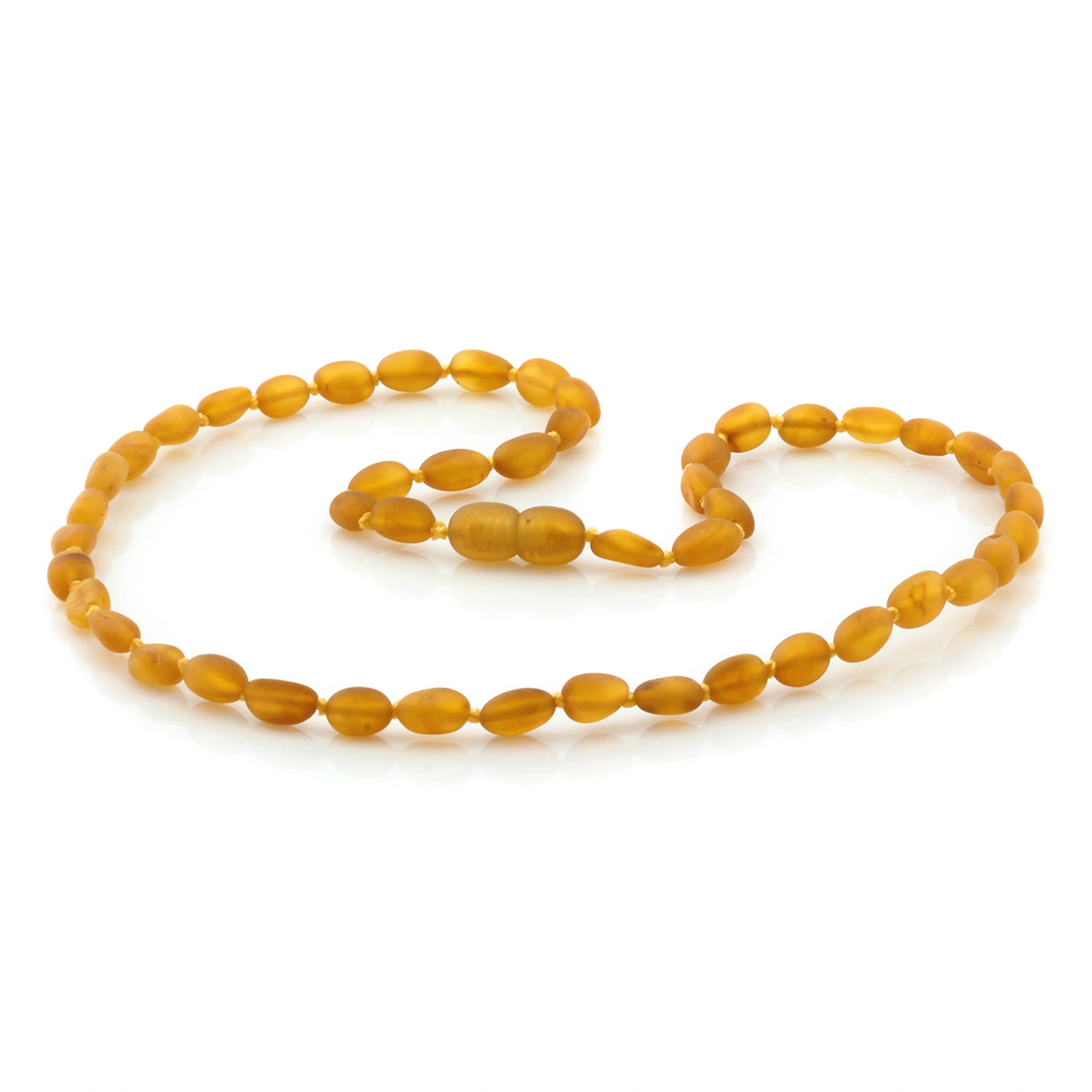 Adult Baltic Amber Necklace. Olive Light Cognac Matte 5mm - OL42