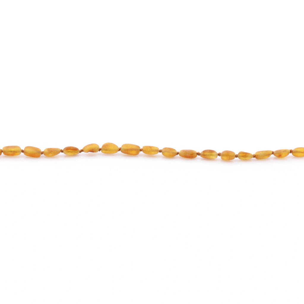 Adult Baltic Amber Necklace. Olive Light Cognac Rough 5mm - OL49