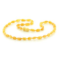 Adult Baltic Amber Necklace. Olive Milky Yellow Glossy 5mm - OL38
