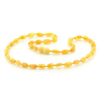 Adult Baltic Amber Necklace. Olive Milky Yellow Glossy 5mm - OL38