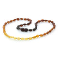 Adult Baltic Amber Necklace. Olive Rainbow Matte 5mm - OL40