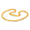 Adult Baltic Amber Necklace. Olive Yellow Rough 5mm - OL53