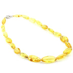 Natural Baltic Amber Necklace with 925 Sterling Silver Clasp Olive 27gr. FBR1