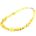 Natural Baltic Amber Necklace with 925 Sterling Silver Clasp Olive 27gr. FBR1