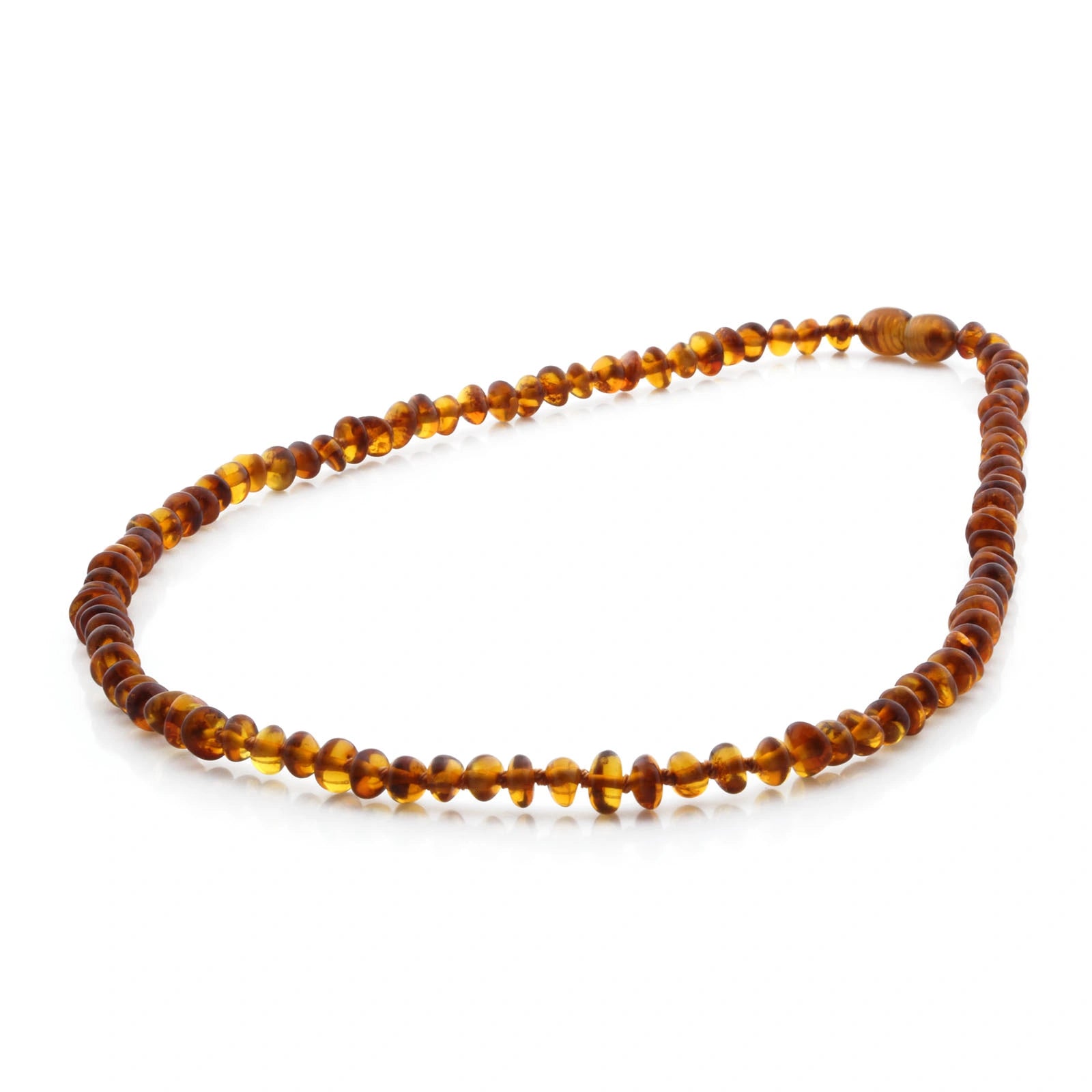 Adult Baltic Amber Necklace. Roundel Cognac 5mm - RO51
