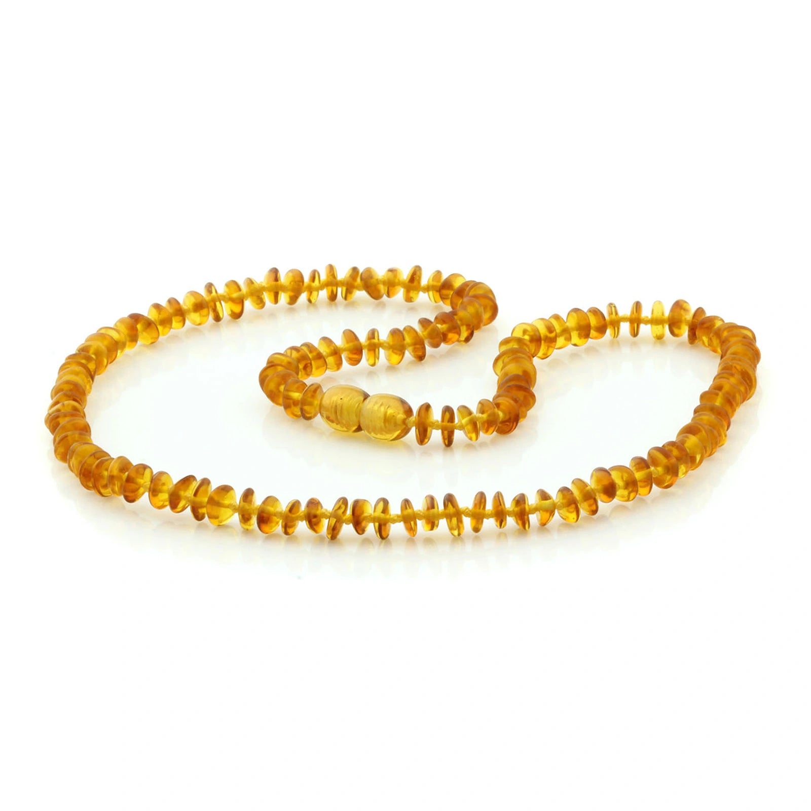 Adult Baltic Amber Necklace. Roundel Light Cognac 5mm - RO62