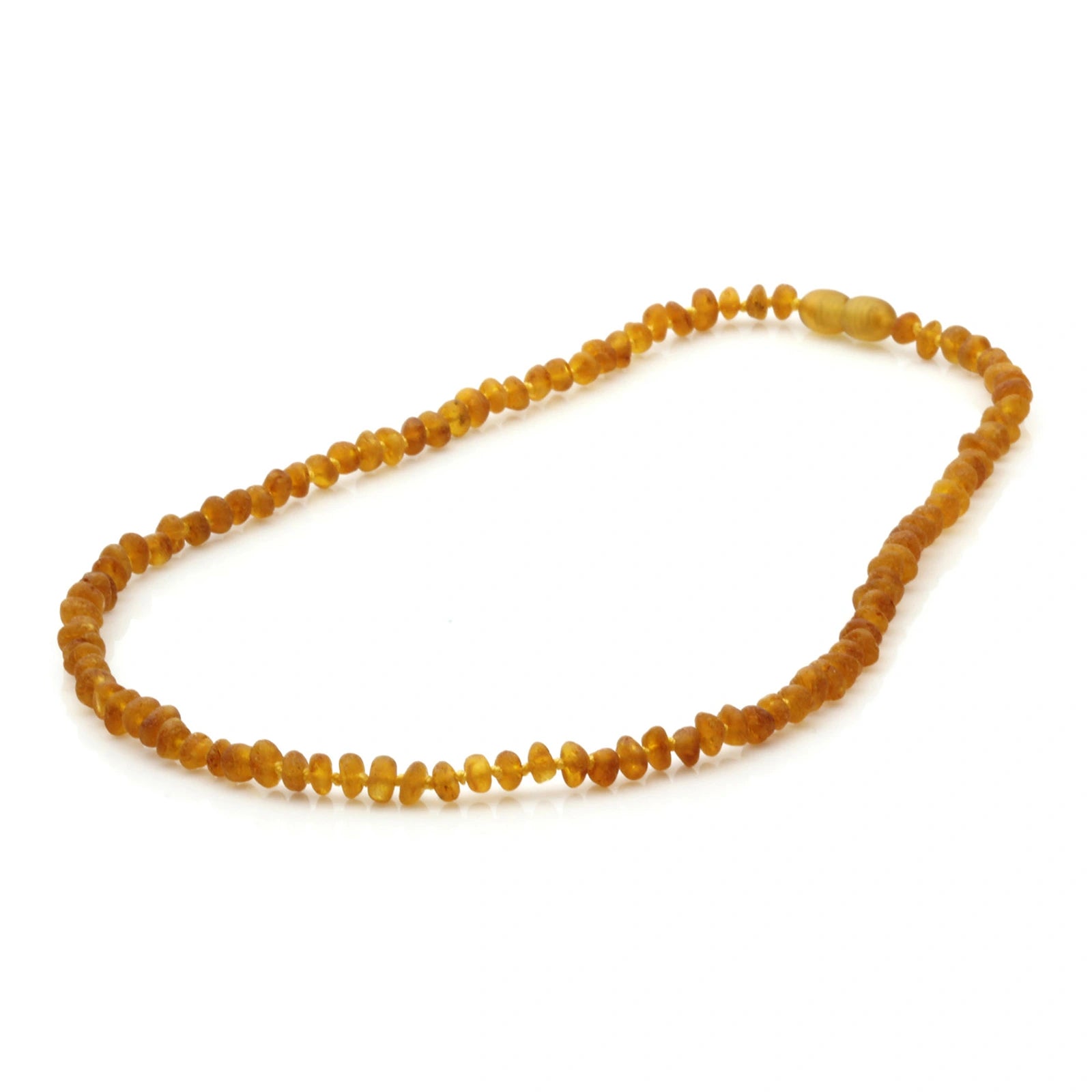 Adult Baltic Amber Necklace. Roundel Light Cognac Rough 5mm - RO92