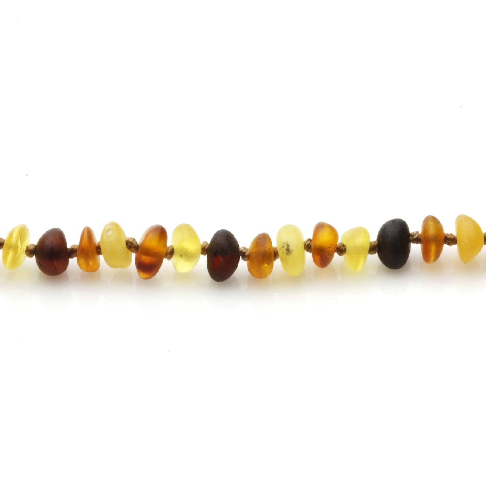 Adult Baltic Amber Necklace. Roundel Multicolour 5mm - RO86