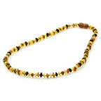Adult Baltic Amber Necklace. Roundel Multicolour 5mm - RO60