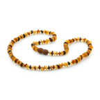 Adult Baltic Amber Necklace. Roundel Multicolour 5mm - RO67