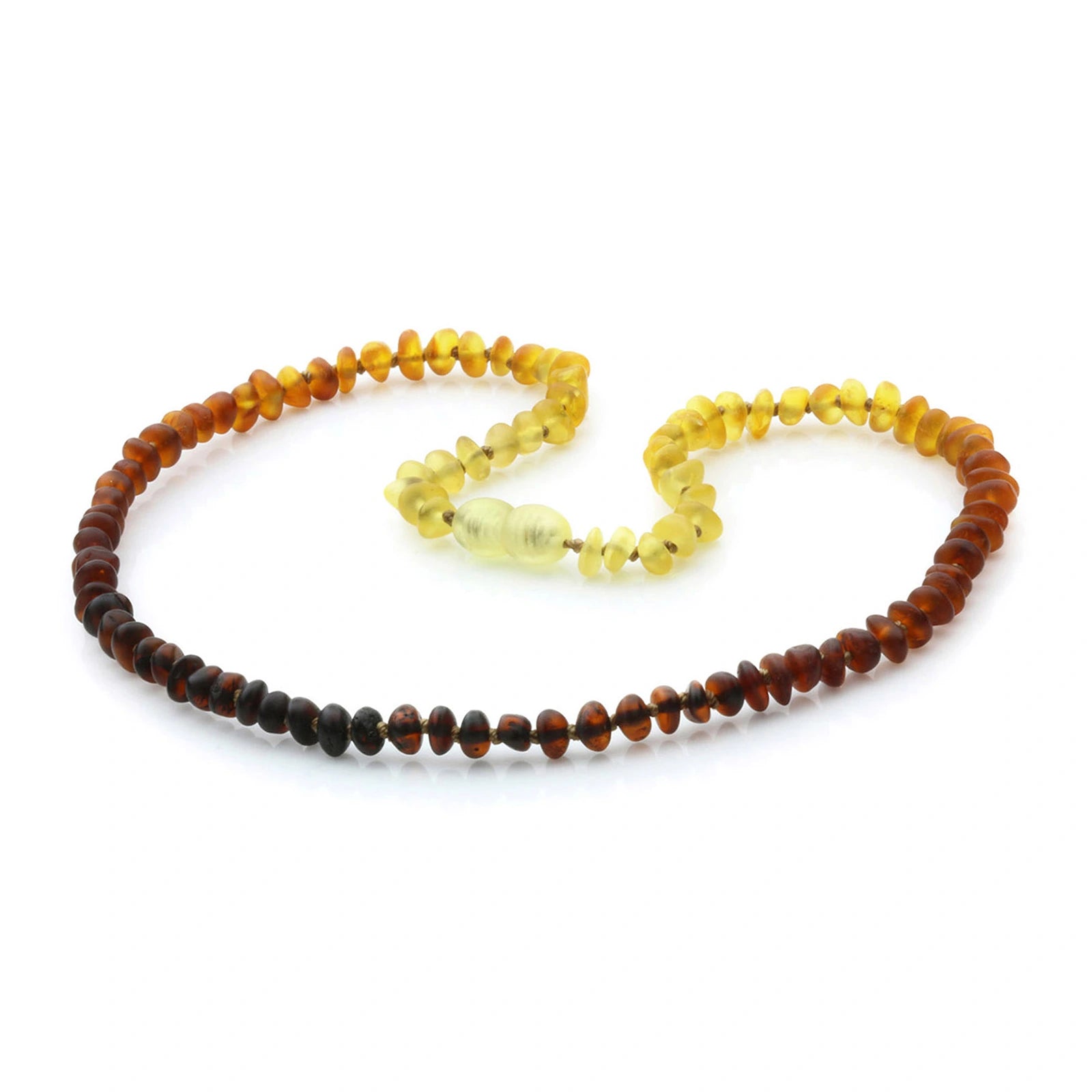 Adult Baltic Amber Necklace. Roundel Rainbow 5mm - RO81