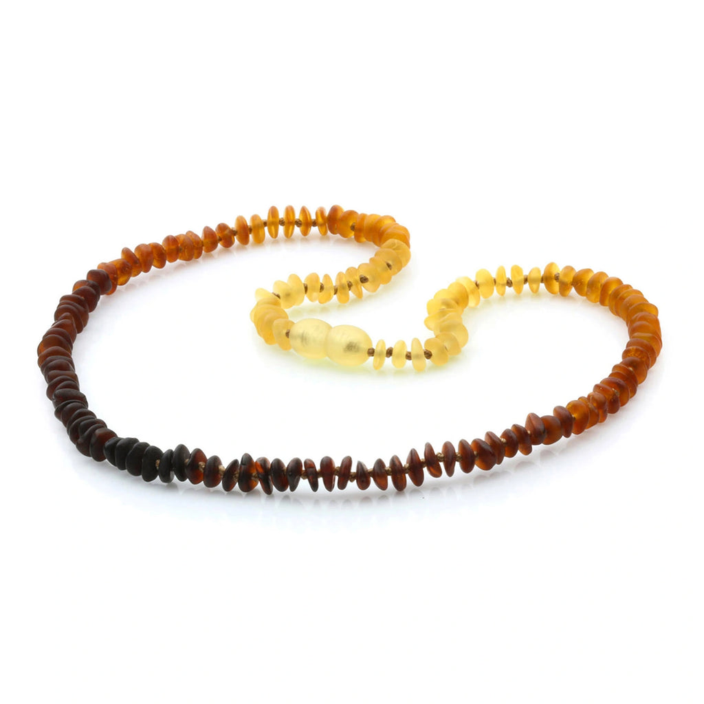 Adult Baltic Amber Necklace. Roundel Rainbow 5mm - RO70