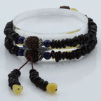 Adult Baltic Amber Bracelet with Lapis Lazuli Mala Tassel. MD04