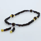 Adult Baltic Amber Bracelet with Lapis Lazuli Mala Tassel. MD04