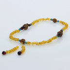 Adult Baltic Amber Bracelet with 925 Sterling Silver Mala Tassel. MD02