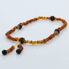 Adult Baltic Amber Bracelet with 925 Sterling Silver Mala Tassel. MD01