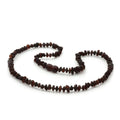 Dark cognac Baltic amber round flat adult necklace, 45cm