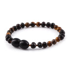 BALTIC AMBER & TIGER EYE TEETHING BRACELET. LIMITED EDITION. LE486