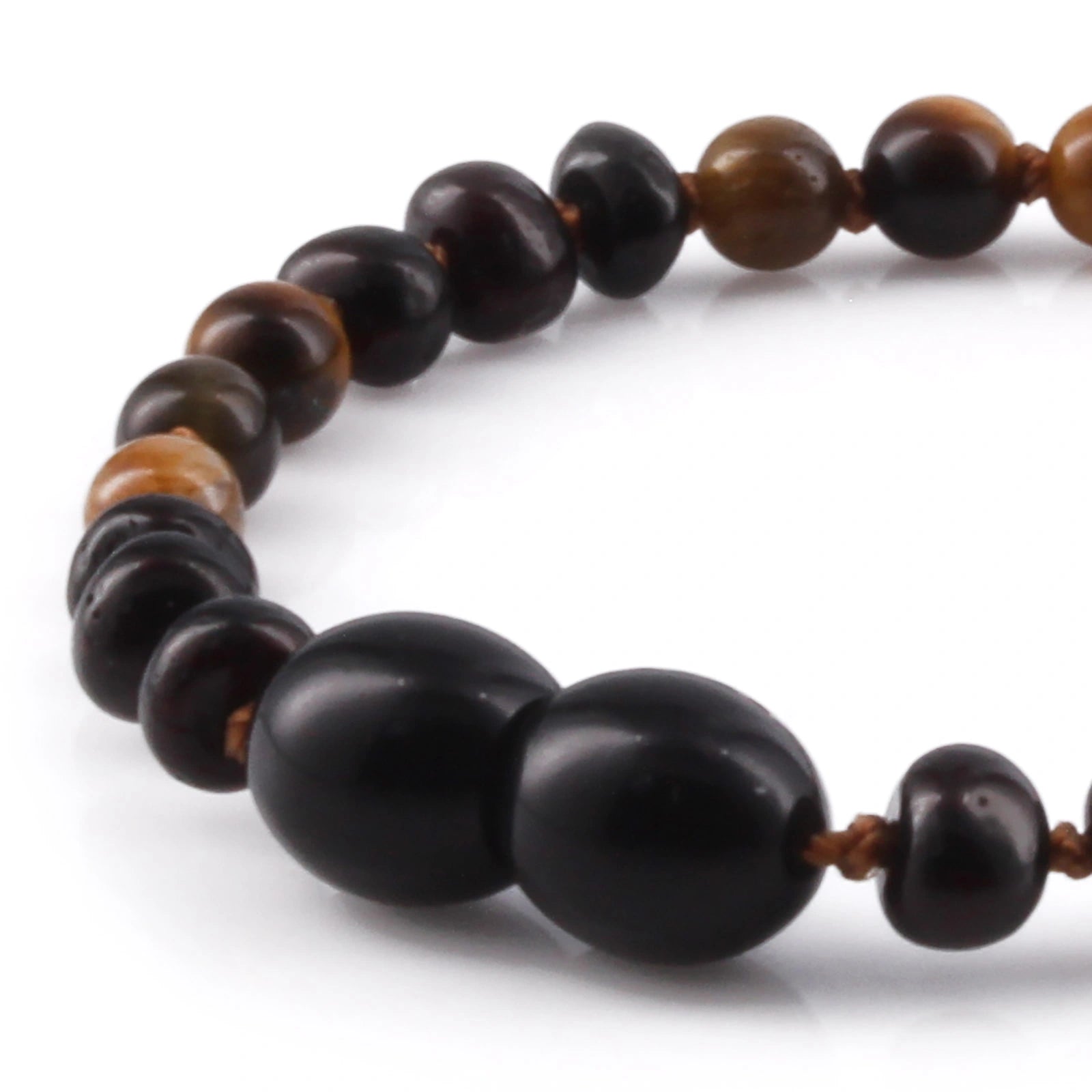 BALTIC AMBER & TIGER EYE TEETHING BRACELET. LIMITED EDITION. LE486