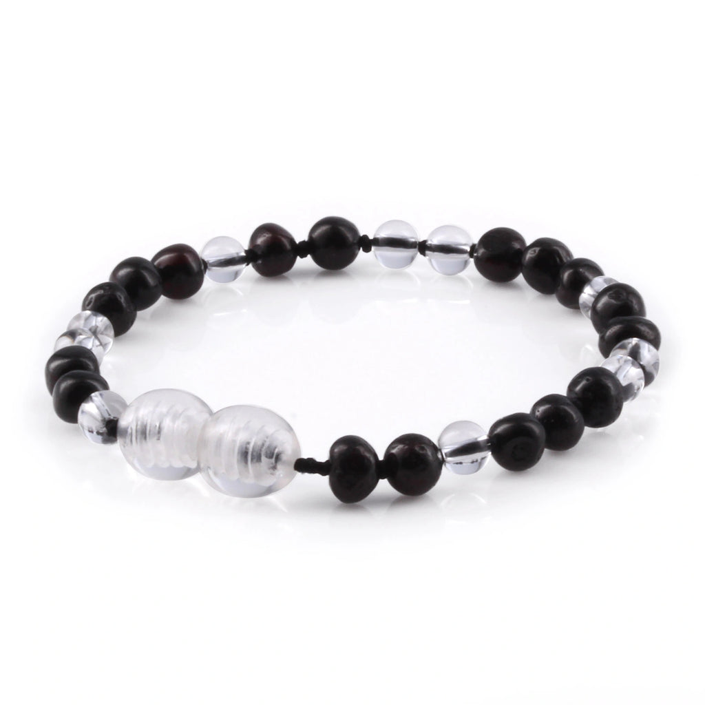 BALTIC AMBER & ROCK CRYSTAL TEETHING BRACELET. LIMITED EDITION. LE487