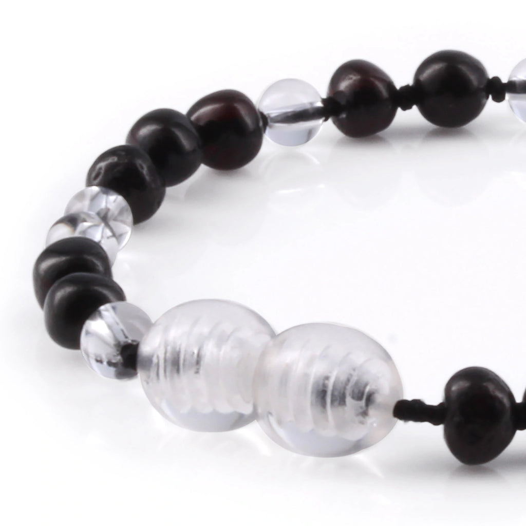 BALTIC AMBER & ROCK CRYSTAL TEETHING BRACELET. LIMITED EDITION. LE487