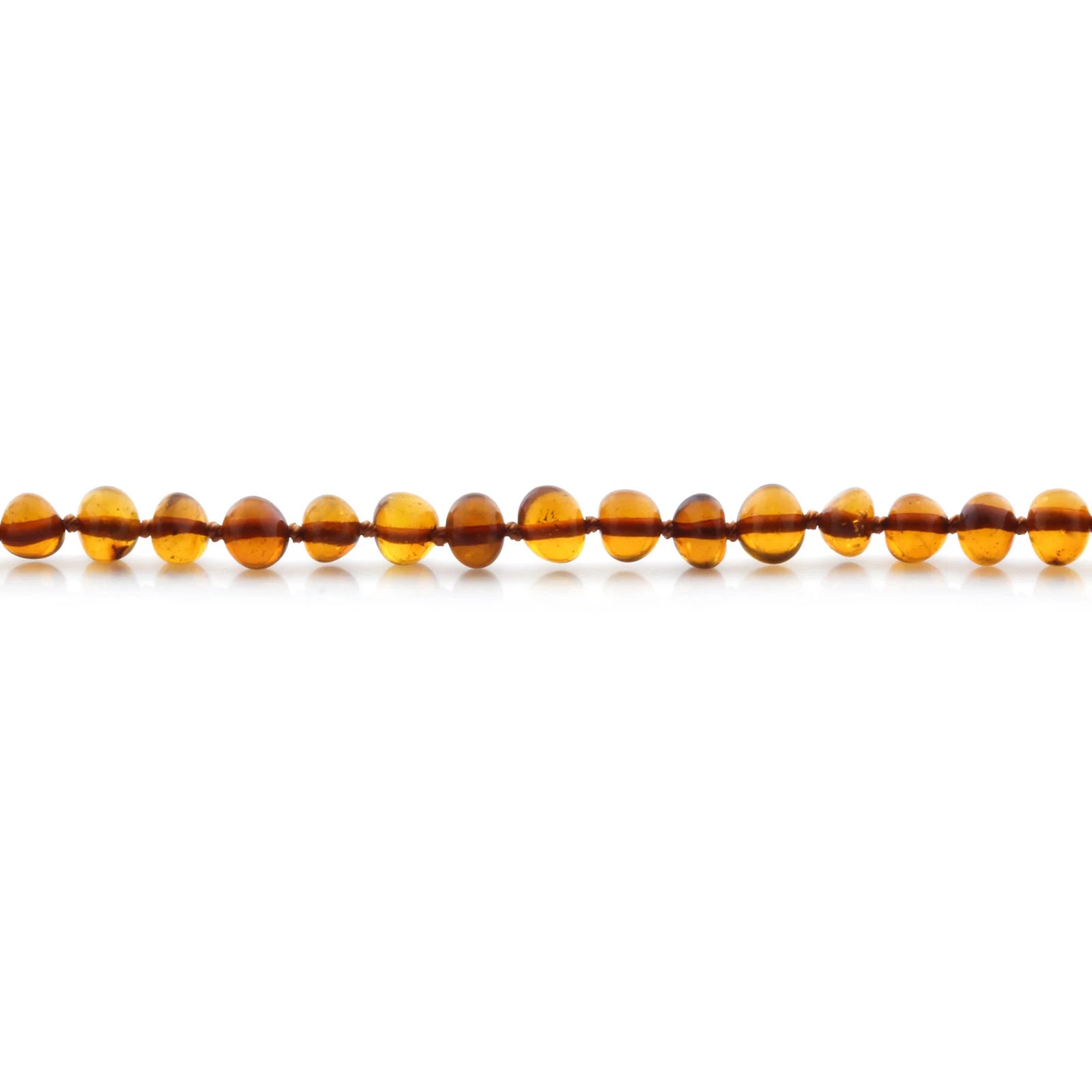 Baltic Amber Teething Bracelet. Baroque Cognac 5mm - BA77