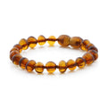 Baltic Amber Teething Bracelet. Baroque Cognac 5mm - BA77