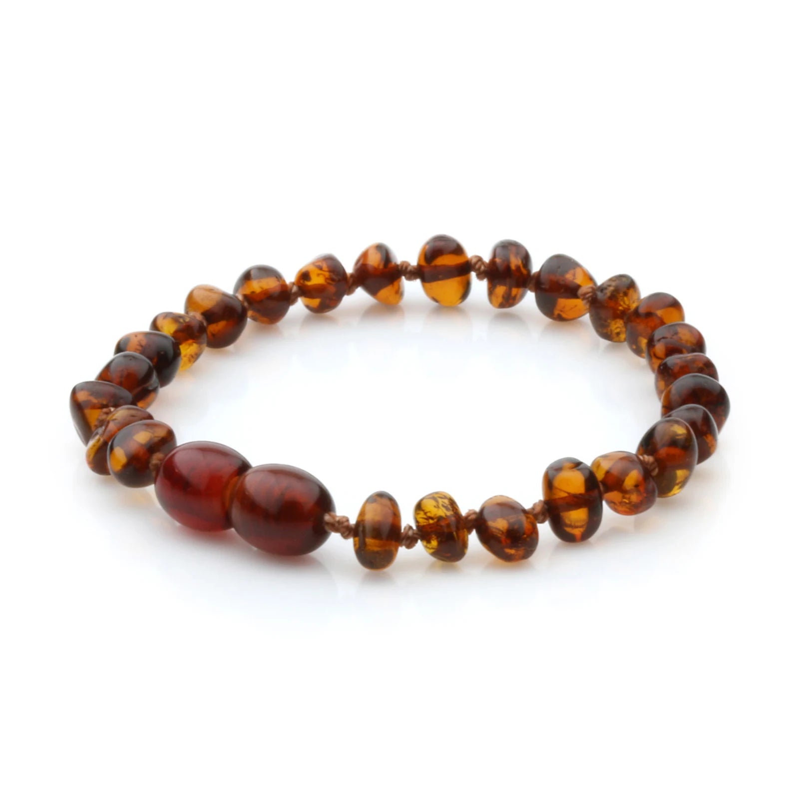 Baltic Amber Teething Bracelet. Baroque Cognac 5mm - BA104