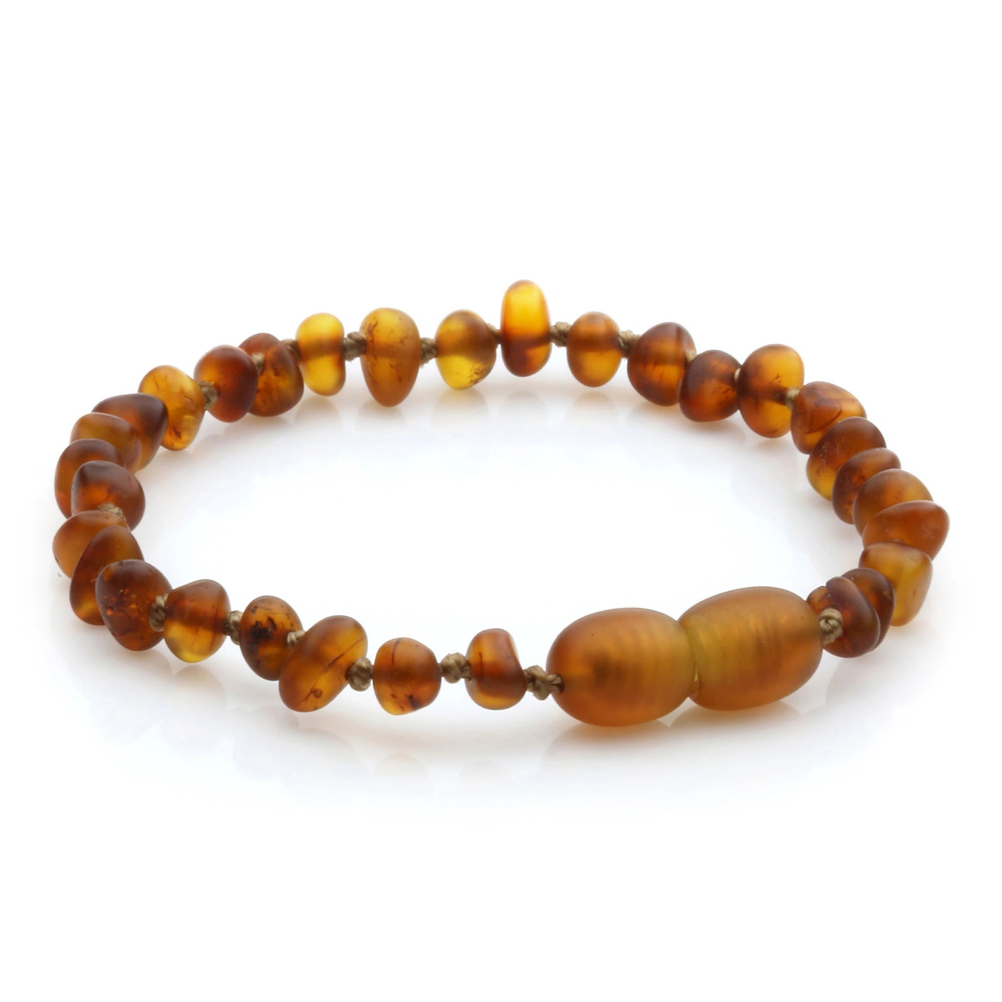 Baltic Amber Teething Bracelet. Baroque Cognac 4mm - BA131