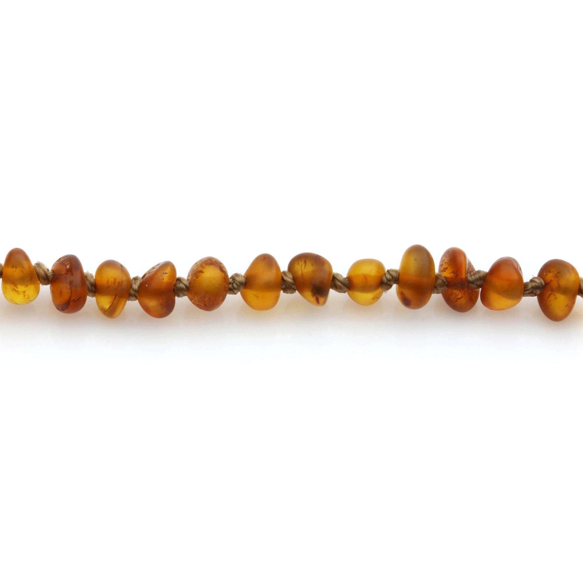 Baltic Amber Teething Bracelet. Baroque Cognac 4mm - BA131